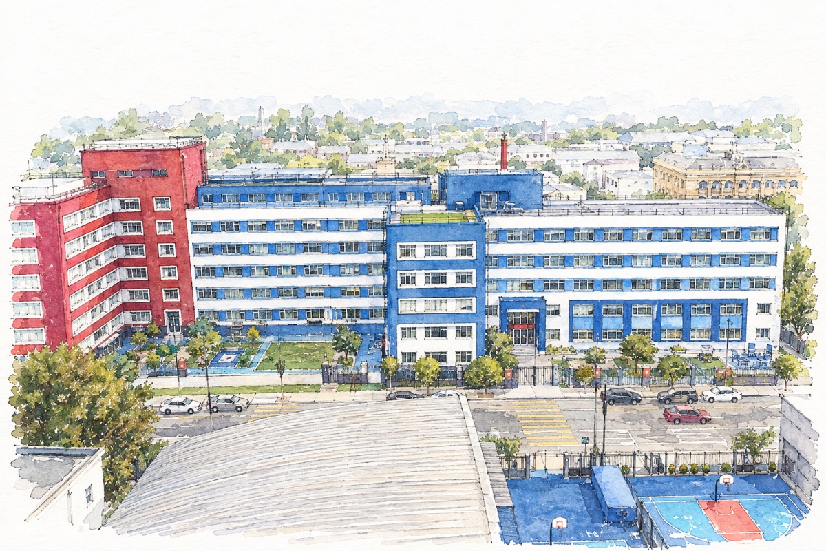 The campus and its courts